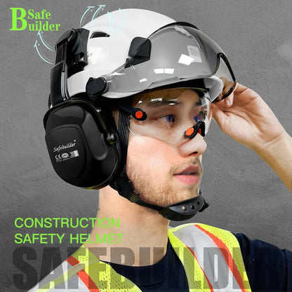 Industrial Safety Helmet with Visor & Ear Muffs