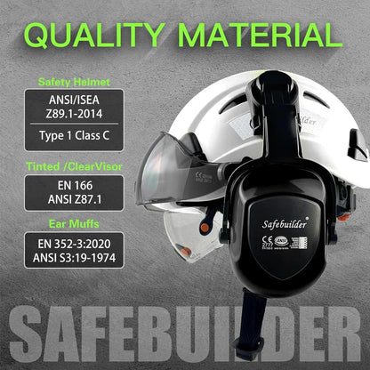 Industrial Safety Helmet with Visor & Ear Muffs